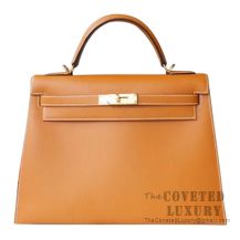 Hermes Kelly 32 Bag CC21 Natural Sable Bulter GHW