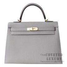 Hermes Kelly 32 Bag 4Z Gris Mouette Epsom GHW