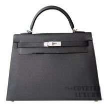 Hermes Kelly 32 Bag 89 Noir Epsom SHW