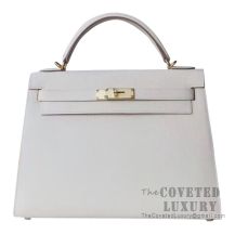 Hermes Kelly 32 Bag CC10 Craie Epsom GHW