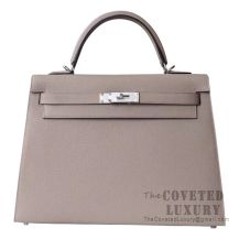 Hermes Kelly 32 Bag M8 Gris Asphalt Epsom SHW