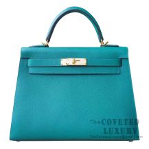 Hermes Kelly 32 Bag Z6 Malachite Epsom GHW