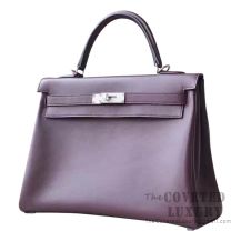 Hermes Kelly 32 Bag CC58 Prune Swift SHW