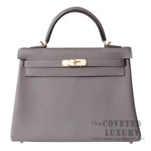 Hermes Kelly 32 Bag 8F Etain Togo GHW