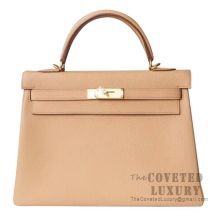 Hermes Kelly 32 Bag CC24 Tabac Camel Togo GHW