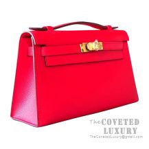 Hermes Mini Kelly I Bag S5 Rouge Tomate Epsom GHW