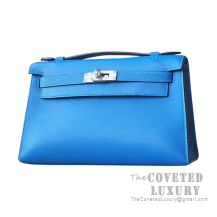 Hermes Mini Kelly I Bag 7Q Mykonos Swift SHW