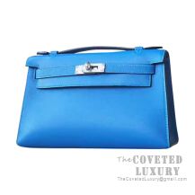 Hermes Mini Kelly I Bag 7Q Mykonos Swift SHW