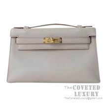 Hermes Mini Kelly I Bag CC80 Pearl Grey Swift GHW