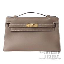 Hermes Mini Kelly I Bag CK18 Etoupe Swift GHW