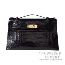 Hermes Mini Kelly I Bag 89 Noir Shiny Alligator GHW