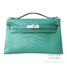 Hermes Mini Kelly I Bag U4 Vert Vertigo Matte Alligator SHW