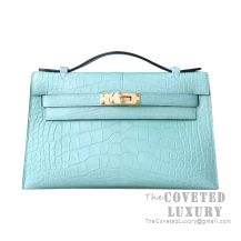 Hermes Mini Kelly I Bag U6 Vert D'Eau Matte Alligator GHW