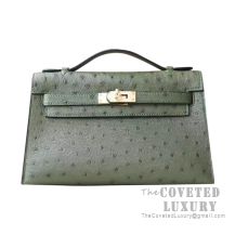 Hermes Mini Kelly I Bag 6H Vert Veronese Ostrich GHW