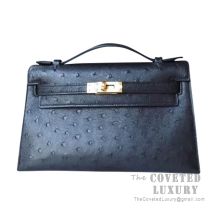 Hermes Mini Kelly I Bag CC36 Brique Ostrich GHW