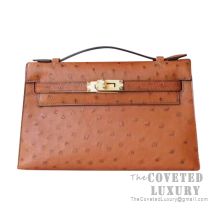 Hermes Mini Kelly I Bag CC37 Gold Ostrich GHW