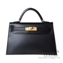 Hermes Mini Kelly II Bag 89 Noir Box GHW