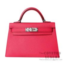 Hermes Mini Kelly II Bag I6 Rose Extreme Epsom SHW