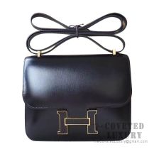 Hermes Constance 23 Bag 89 Noir Box With Lizard Buckle