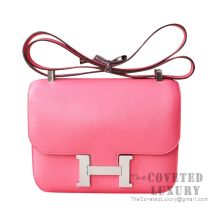 Hermes Constance 23 Bag 8W Rose Azalee Swift SHW