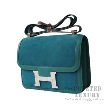 Hermes Constance 23cm 7f Blue Paon Epsom Bag Enamel PHW