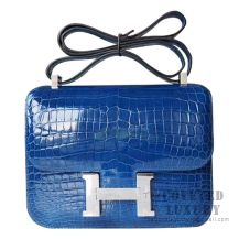 Hermes Constance 23 Bag 1P Blue Ocean And 5J Fuschia Pink Shiny Alligator SHW