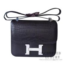 Hermes Constance 23 Bag 89 Noir Matte Alligator SHW