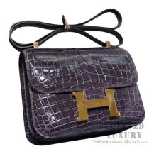 Hermes Constance 23 Bag CC88 Graphite Shiny Niloticus GHW