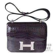 Hermes Constance 23 Bag CC88 Graphite Shiny Niloticus SHW