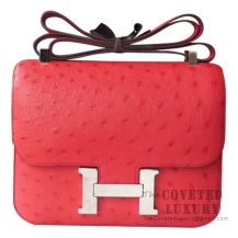 Hermes Constance 23 Bag CC51 Rouge Vif Ostrich SHW