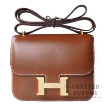 Hermes Mini Constance 18 Bag CC34 Fauve Box GHW