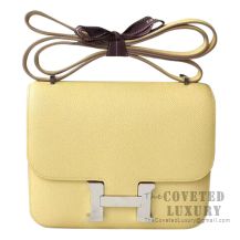 Hermes Mini Constance 18 Bag 1Z Jaune Poussin Epsom SHW