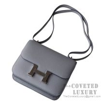 Hermes Mini Constance 18 Bag 4Z Gris Mouette And R2 Blue Agate Epsom SHW