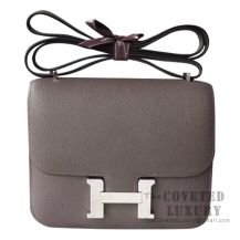 Hermes Mini Constance 18 Bag 8F Etain Epsom SHW