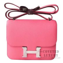 Hermes Mini Constance 18 Bag 8W Rose Azalee Epsom SHW