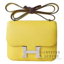 Hermes Mini Constance 18 Bag 9O Jaune Dr Naples Epsom SHW