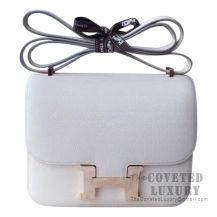 Hermes Mini Constance 18 Bag CC10 Craie And 3Q Rose Sakura Epsom With Rose Gold Hardware