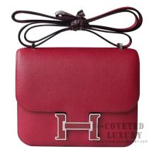 Hermes Mini Constance 18 Bag K1 Rouge Grenat Epsom With Enamel Buckle