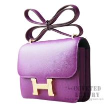 Hermes Mini Constance 18 Bag P9 Anemone And Z6 Malachite Epsom GHW