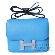 Hermes Mini Constance 18 Bag 2T Blue Paradise Epsom SHW