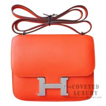 Hermes Mini Constance 18 Bag 8V Orange Poppy Swift SHW