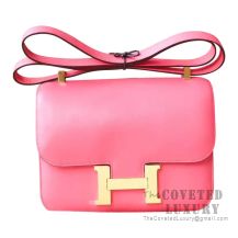 Hermes Mini Constance 18 Bag 8W Rose Azalee Swift GHW