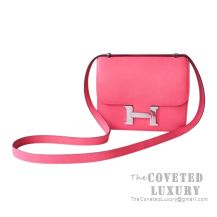 Hermes Mini Constance 18 Bag 8W Rose Azalee Swift SHW