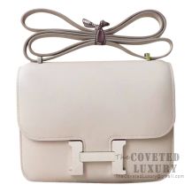 Hermes Mini Constance 18 Bag CC80 Pearl Grey Swift SHW