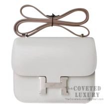 Hermes Mini Constance 18 Bag CC80 Pearl Grey Tadelakt SHW