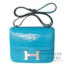 Hermes Constance 18 Tri-Color Alligator Blue Sapphire / Vert Rousseau –  Mightychic