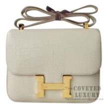 Hermes Mini Constance 18 Bag 8L Beton Matte Alligator GHW