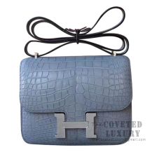 Hermes Mini Constance 18 Bag 8M Gris Paris Matte Niloticus SHW