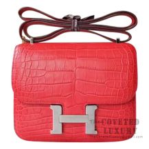 Hermes Mini Constance 18 Bag A5 Bougainviller Matte Alligator SHW