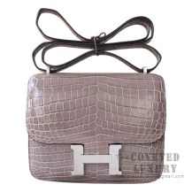 Hermes Mini Constance 18 Bag CC81 Gris Tourterelle Shiny Niloticus SHW